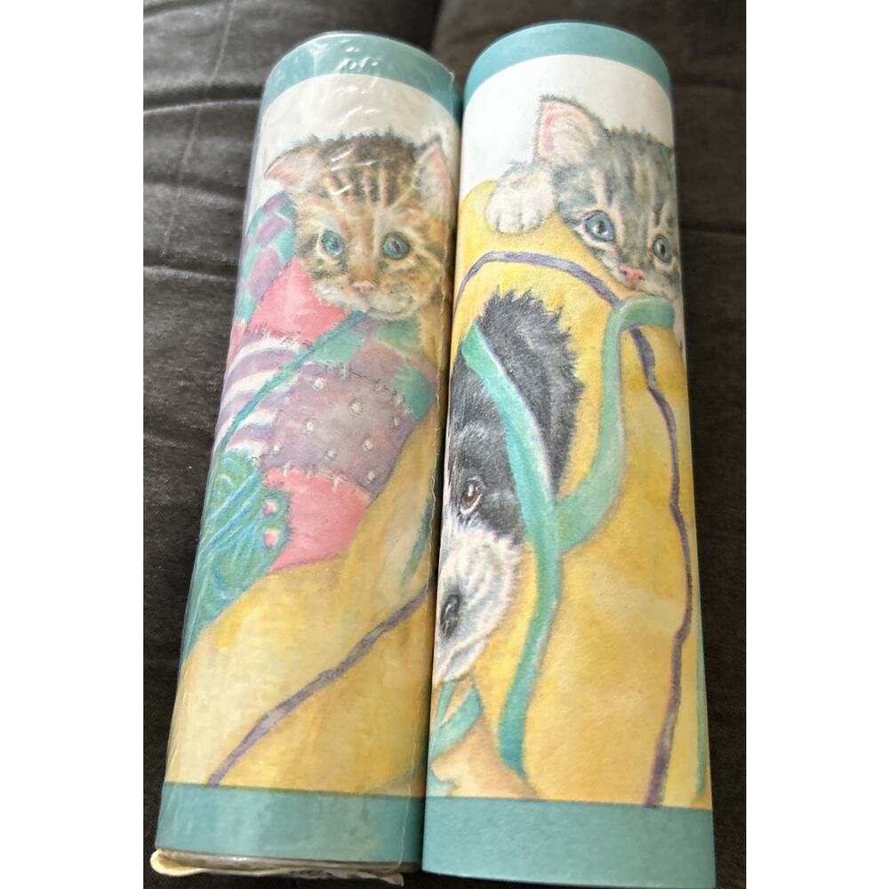 2 Roll Village Easy Up Wallpaper Border #597545 Self-adhesive 5yrd ea UK Cat/Dog